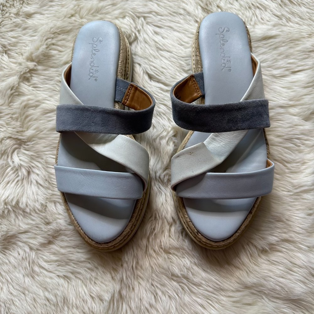 Splendid Fara French Blue Leather/Suede Espadrille Sandals Women's 8M - Picture 3 of 8